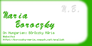 maria boroczky business card