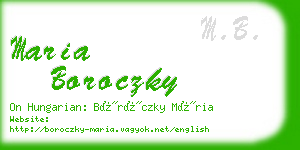 maria boroczky business card